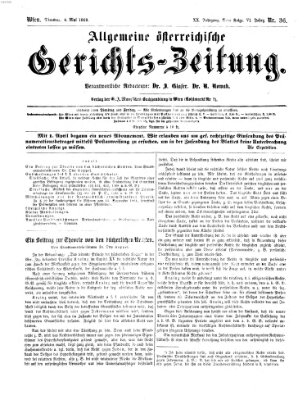 Allgemeine österreichische Gerichts-Zeitung Dienstag 4. Mai 1869