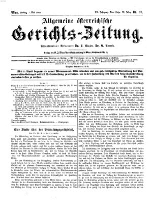 Allgemeine österreichische Gerichts-Zeitung Freitag 7. Mai 1869