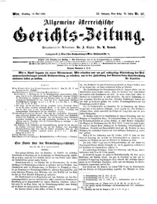 Allgemeine österreichische Gerichts-Zeitung Dienstag 18. Mai 1869