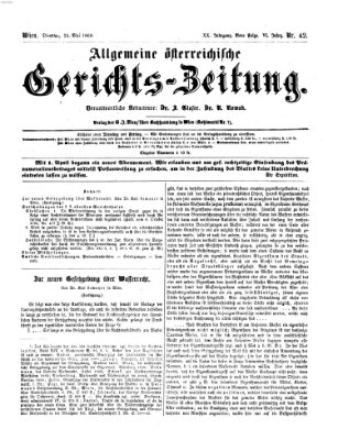 Allgemeine österreichische Gerichts-Zeitung Dienstag 25. Mai 1869