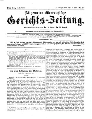 Allgemeine österreichische Gerichts-Zeitung Freitag 11. Juni 1869