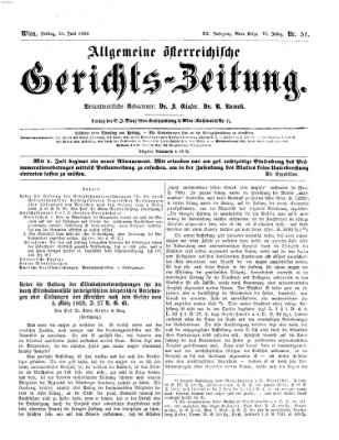 Allgemeine österreichische Gerichts-Zeitung Freitag 25. Juni 1869