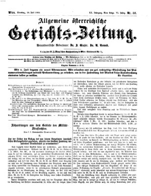 Allgemeine österreichische Gerichts-Zeitung Dienstag 20. Juli 1869