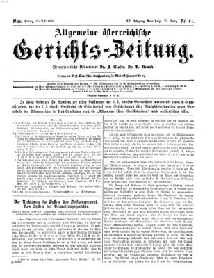 Allgemeine österreichische Gerichts-Zeitung Freitag 30. Juli 1869