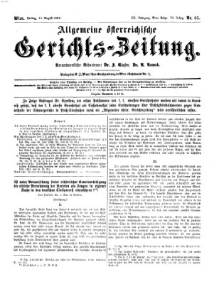 Allgemeine österreichische Gerichts-Zeitung Freitag 13. August 1869