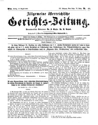 Allgemeine österreichische Gerichts-Zeitung Freitag 27. August 1869