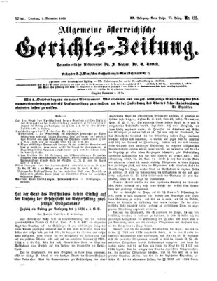 Allgemeine österreichische Gerichts-Zeitung Dienstag 2. November 1869