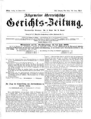 Allgemeine österreichische Gerichts-Zeitung Freitag 14. Januar 1870