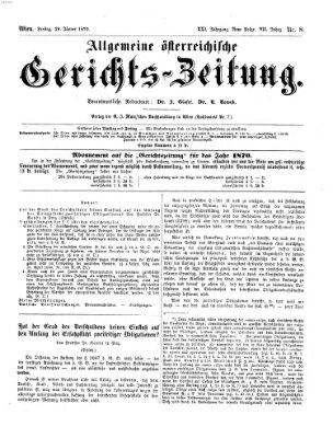 Allgemeine österreichische Gerichts-Zeitung Freitag 28. Januar 1870