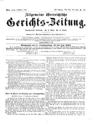 Allgemeine österreichische Gerichts-Zeitung Freitag 18. Februar 1870