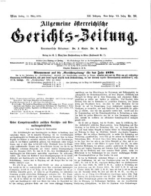 Allgemeine österreichische Gerichts-Zeitung Freitag 11. März 1870