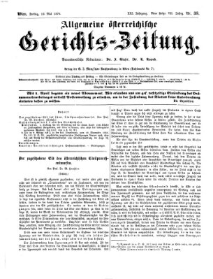 Allgemeine österreichische Gerichts-Zeitung Freitag 13. Mai 1870