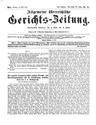 Allgemeine österreichische Gerichts-Zeitung Dienstag 24. Mai 1870