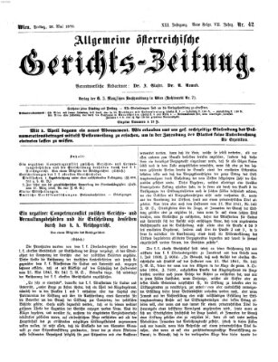 Allgemeine österreichische Gerichts-Zeitung Samstag 28. Mai 1870