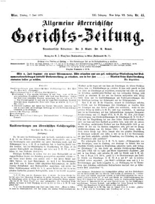 Allgemeine österreichische Gerichts-Zeitung Dienstag 7. Juni 1870