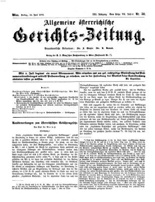 Allgemeine österreichische Gerichts-Zeitung Freitag 24. Juni 1870