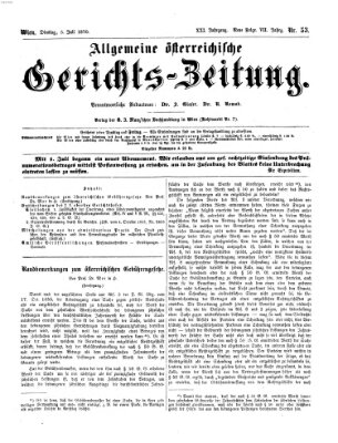 Allgemeine österreichische Gerichts-Zeitung Dienstag 5. Juli 1870