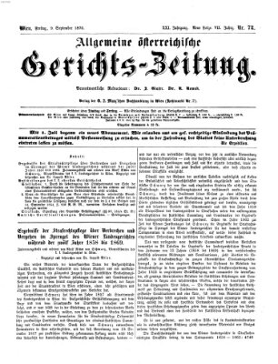 Allgemeine österreichische Gerichts-Zeitung Freitag 9. September 1870