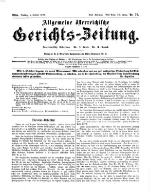 Allgemeine österreichische Gerichts-Zeitung Dienstag 4. Oktober 1870