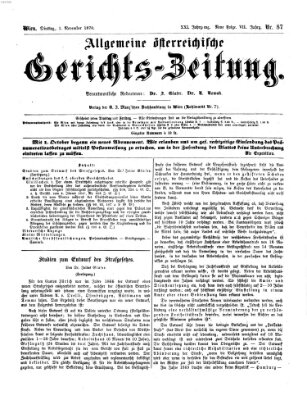 Allgemeine österreichische Gerichts-Zeitung Dienstag 1. November 1870