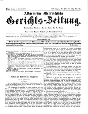 Allgemeine österreichische Gerichts-Zeitung Freitag 4. November 1870