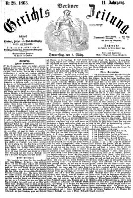 Berliner Gerichts-Zeitung Donnerstag 5. März 1863