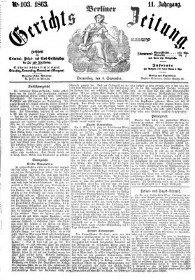 Berliner Gerichts-Zeitung Donnerstag 3. September 1863