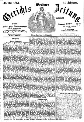 Berliner Gerichts-Zeitung Donnerstag 24. September 1863