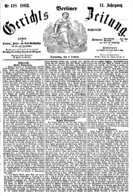 Berliner Gerichts-Zeitung Donnerstag 8. Oktober 1863