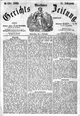 Berliner Gerichts-Zeitung Donnerstag 5. November 1863