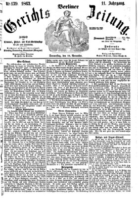 Berliner Gerichts-Zeitung Donnerstag 26. November 1863