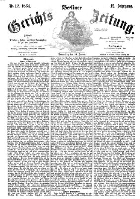 Berliner Gerichts-Zeitung Donnerstag 28. Januar 1864