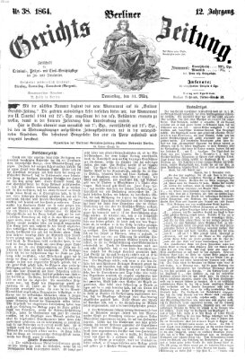 Berliner Gerichts-Zeitung Donnerstag 31. März 1864