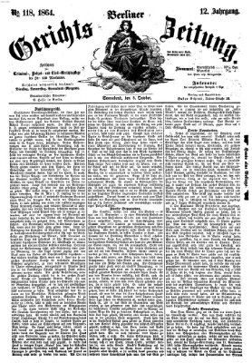 Berliner Gerichts-Zeitung Samstag 8. Oktober 1864