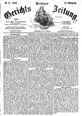 Berliner Gerichts-Zeitung Donnerstag 26. Januar 1865