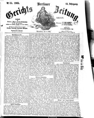 Berliner Gerichts-Zeitung Samstag 13. Mai 1865