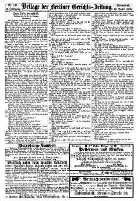 Berliner Gerichts-Zeitung Samstag 16. Dezember 1865