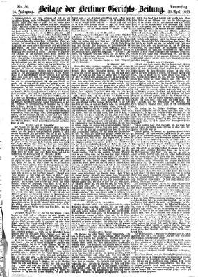 Berliner Gerichts-Zeitung Donnerstag 30. April 1868