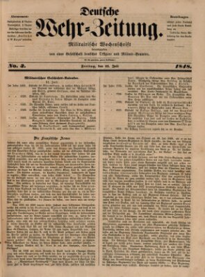 Deutsche Wehr-Zeitung (Preußische Wehr-Zeitung) Freitag 21. Juli 1848