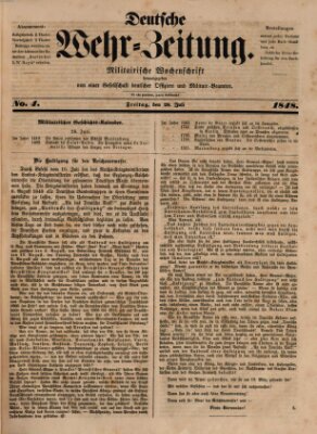 Deutsche Wehr-Zeitung (Preußische Wehr-Zeitung) Freitag 28. Juli 1848