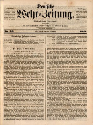 Deutsche Wehr-Zeitung (Preußische Wehr-Zeitung) Mittwoch 25. Oktober 1848