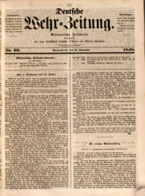 Deutsche Wehr-Zeitung (Preußische Wehr-Zeitung) Samstag 25. November 1848