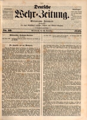 Deutsche Wehr-Zeitung (Preußische Wehr-Zeitung) Mittwoch 20. Dezember 1848