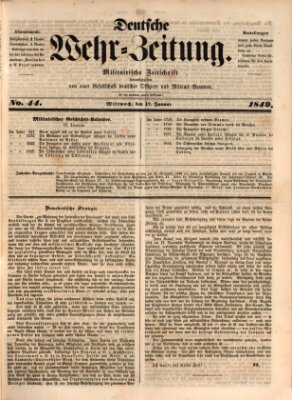 Deutsche Wehr-Zeitung (Preußische Wehr-Zeitung) Mittwoch 17. Januar 1849