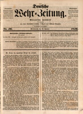 Deutsche Wehr-Zeitung (Preußische Wehr-Zeitung) Mittwoch 24. Januar 1849