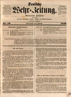 Deutsche Wehr-Zeitung (Preußische Wehr-Zeitung) Samstag 3. Februar 1849