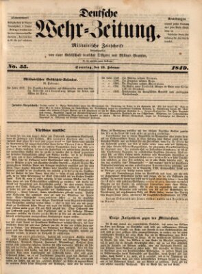 Deutsche Wehr-Zeitung (Preußische Wehr-Zeitung) Sonntag 25. Februar 1849