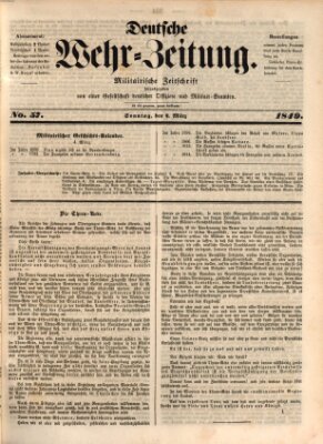 Deutsche Wehr-Zeitung (Preußische Wehr-Zeitung) Sonntag 4. März 1849