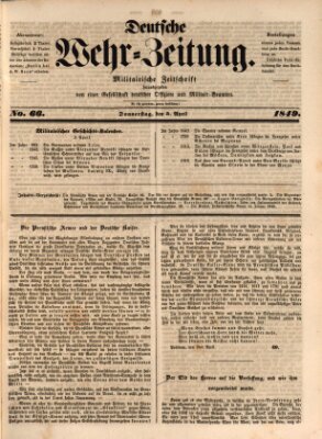 Deutsche Wehr-Zeitung (Preußische Wehr-Zeitung) Donnerstag 5. April 1849