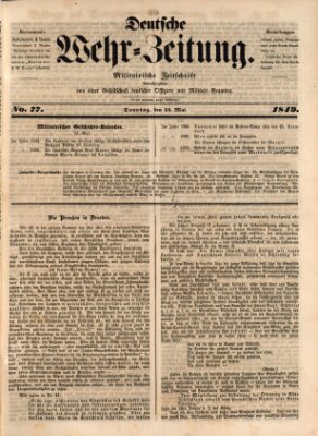 Deutsche Wehr-Zeitung (Preußische Wehr-Zeitung) Sonntag 13. Mai 1849